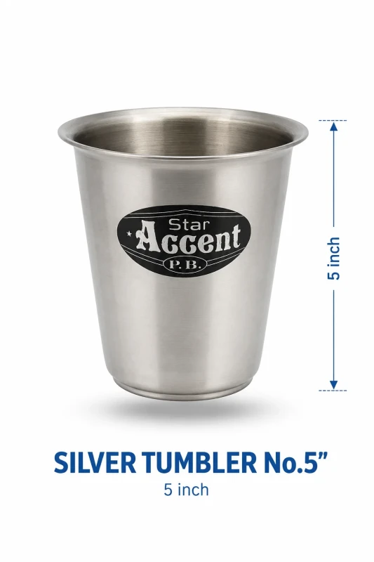 SILVER TUMBLER 5"
